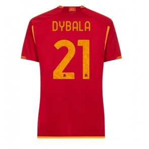 AS Roma Paulo Dybala #21 kläder Kvinnor 2023-24 Hemmatröja Kortärmad